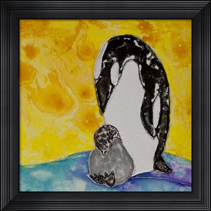 Framed Penguins Under the Morning Sun Print