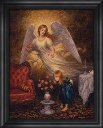 Framed Smell The Roses Print