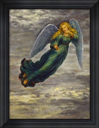 Framed Angel In The Clouds Print