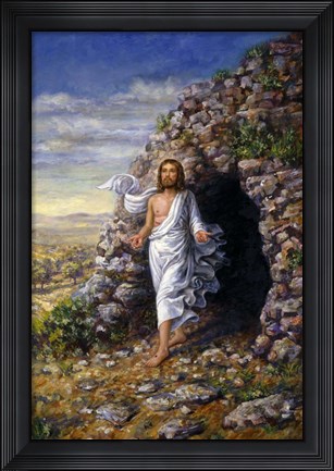 Framed Jesus Rises Print