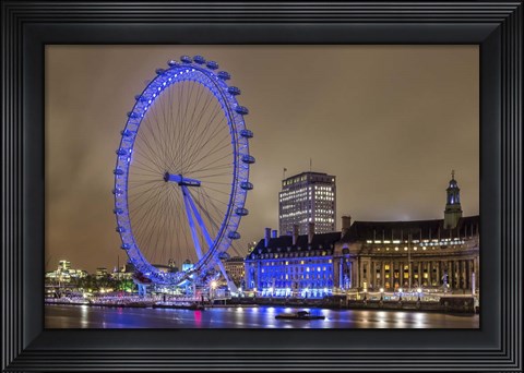 Framed Blue Ferris Wheel Print