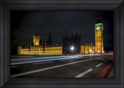 Framed Colors In The Night Print