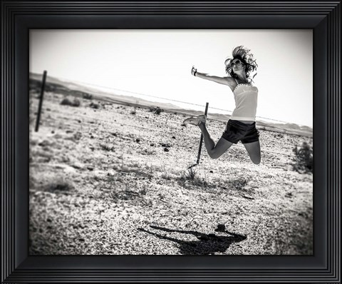Framed Music over the Desert Print