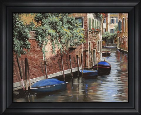 Framed Barche Blu A Venezia Print