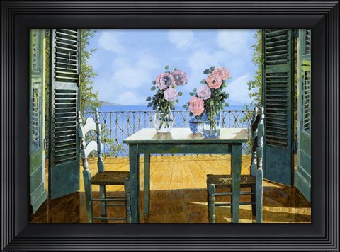 Framed Le Rose E Il Balcone Print