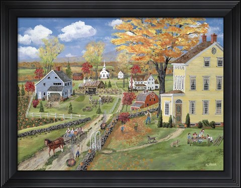 Framed Autumn Chores Print