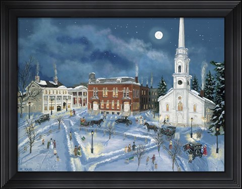 Framed Berkshire Green in Winter (Lee Mass) Print