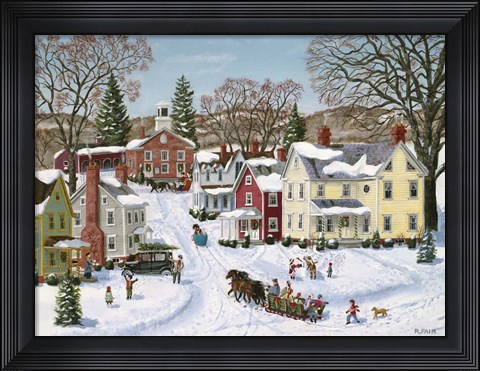 Framed Christmas Sleigh Print