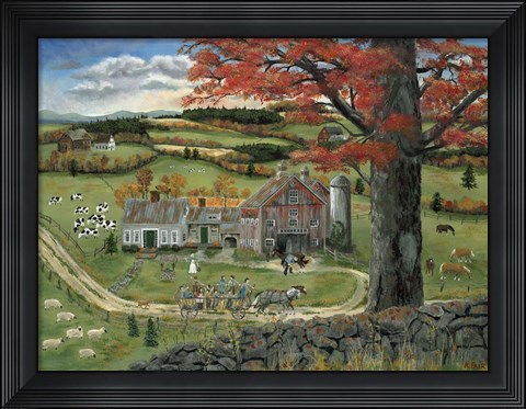 Framed Country Hay Ride Print
