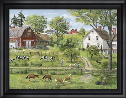 Framed Green Shades of Summer Print