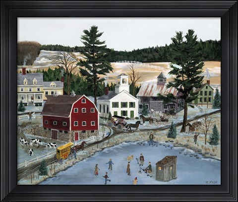 Framed Ice Fun in Open Winter Print