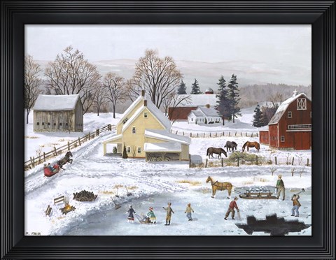 Framed Ice In The Country Print