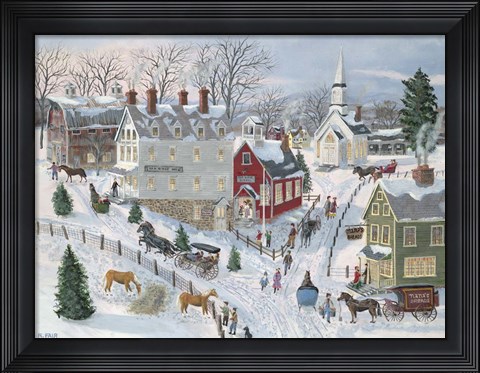 Framed Oak Ridge in Winter Print