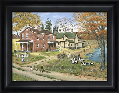 Framed Off to School Print