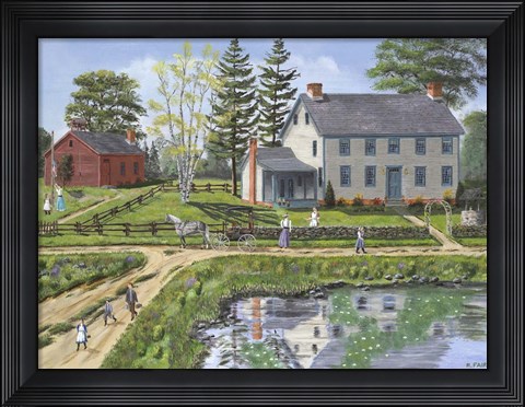 Framed Reflection of Home Print