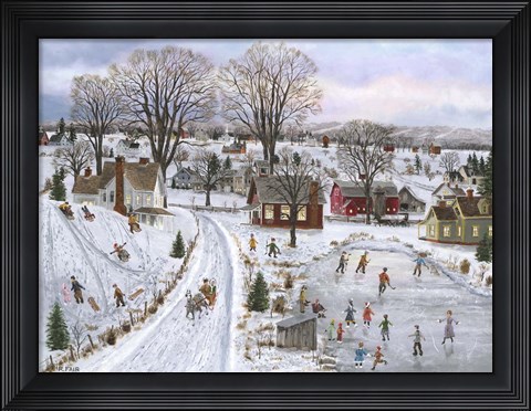 Framed Sleds and Skates Print