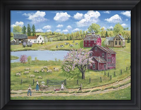 Framed Spring Picnic Walk Print