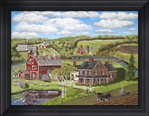 Framed Spring Plowing Print