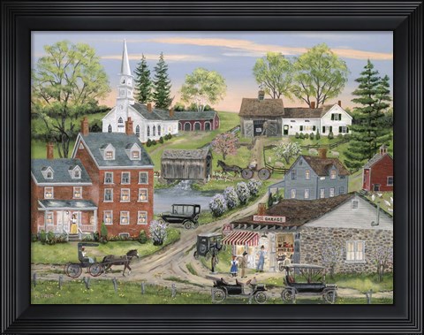 Framed Tom&#39;s Garage Print