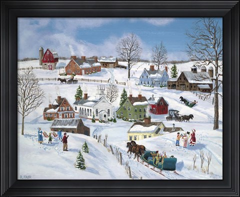 Framed Winter Hamlet Print