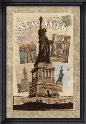 Framed Postcards from New York Print