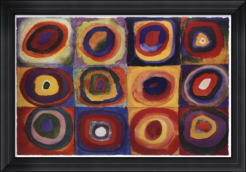 Framed Farbstudie Quadrate Print