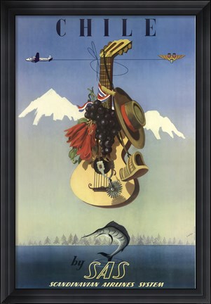 Framed Fly To Chile Print