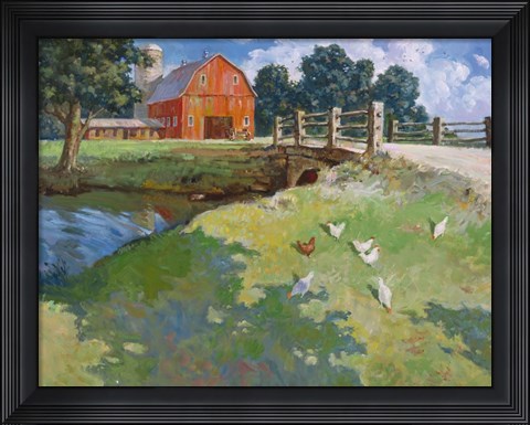 Framed Red Rooster Print