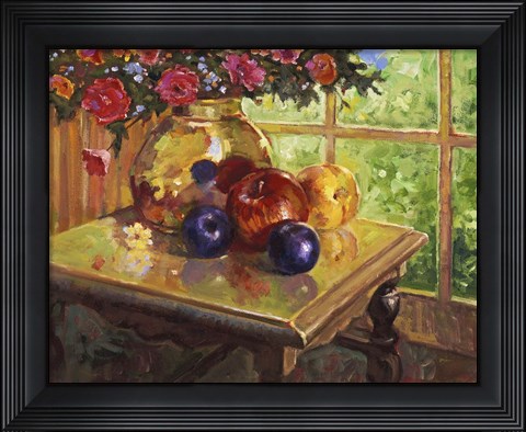 Framed Fruit And Flowers Print