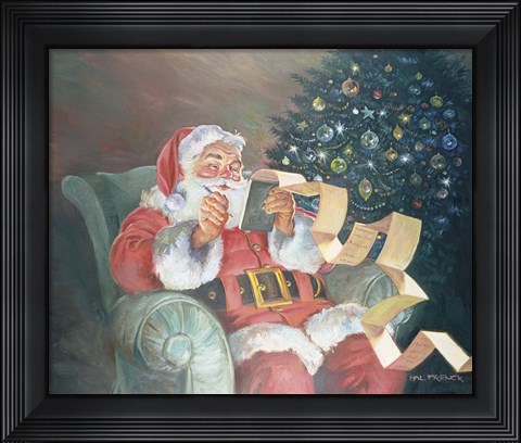 Framed Checking His List Print