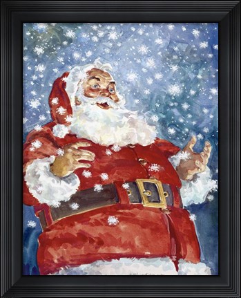 Framed Jolly Santa Print