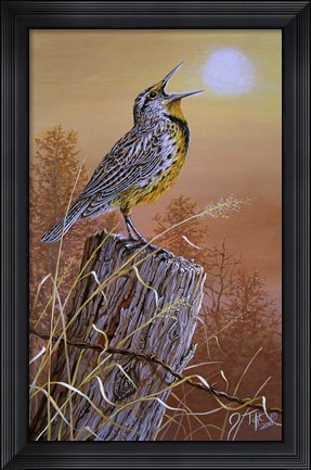 Framed Meadowlark Painting Print