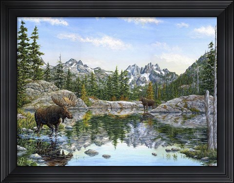 Framed Moose Painting 2 Print