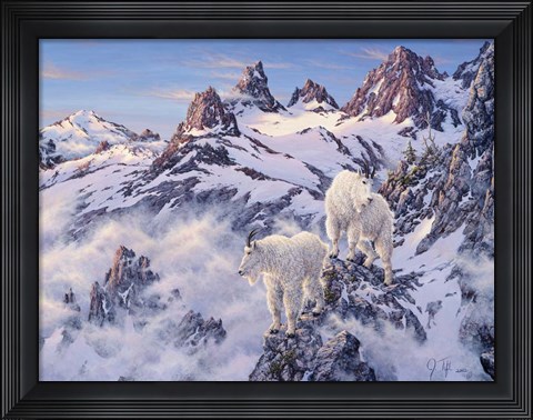 Framed Among The Clouds - Mtn. Goat Print