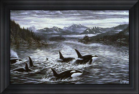 Framed Whales Print