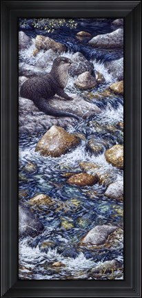 Framed River Otter 2 Print