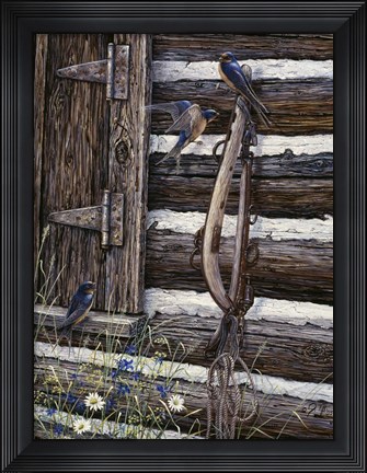 Framed Barn Swallows Print