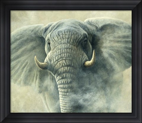 Framed Storm Elephant Print