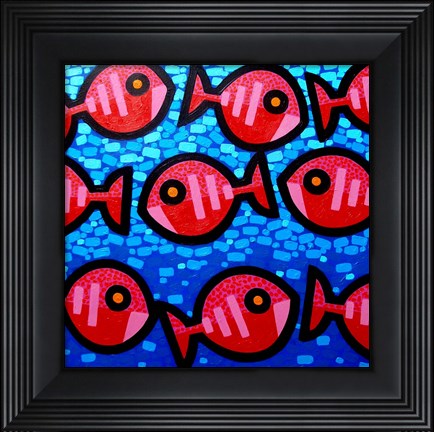 Framed 9 Happy Fish Print