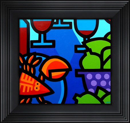 Framed Lobster Wine And Limes Print
