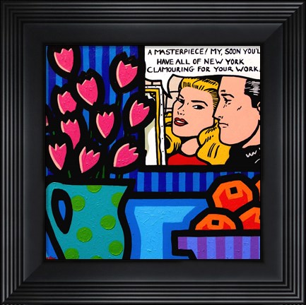 Framed Still Life With Lichtenstein Print