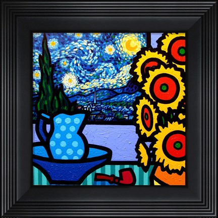 Framed Still Life With Starry Night Print