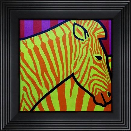 Framed Cadmium Zebra 2 Print
