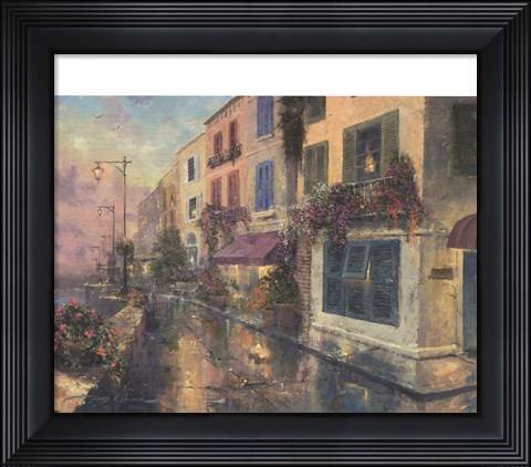 Framed Twilight By The Sea Print