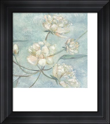Framed Blossoms In Blue II Print