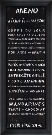 Framed Transit Menu French Print