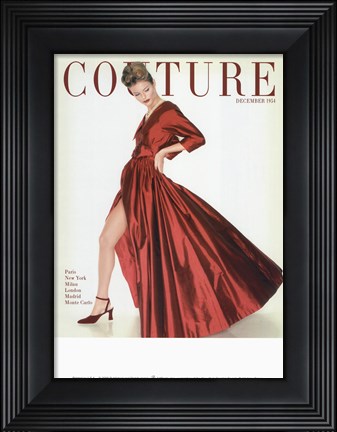 Framed Couture December 1954 Print
