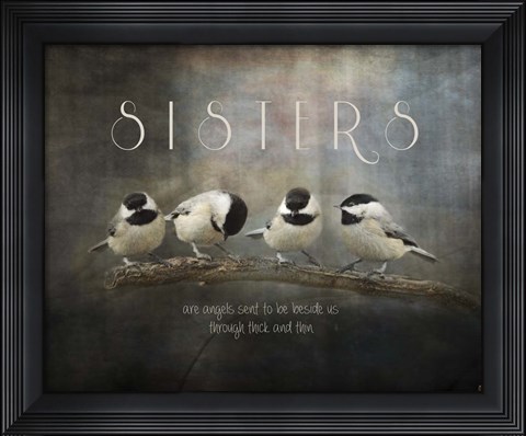 Framed Sisters Chickadees Print