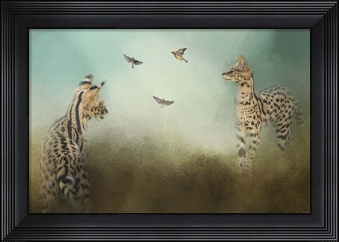 Framed Watching The Waxwings Print