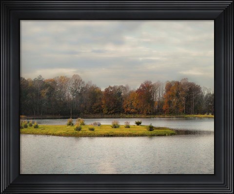 Framed Autumn Rising At The Duck Pond Print